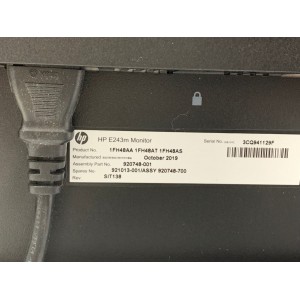 Monitor HP 24" FULL HD con VGA, DisplayPort, HDMI, USB - Modelo E243m
